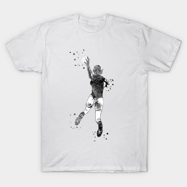 Female Handball Player T-Shirt by RosaliArt